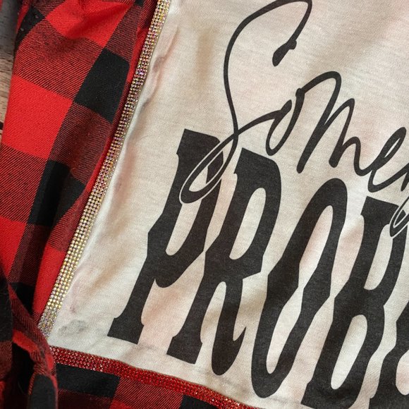 NOT PERFECT Somebody's Problem Flannel - Picture 2 of 5